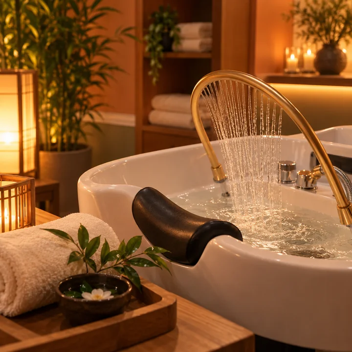AI generated warm water and towel ritual